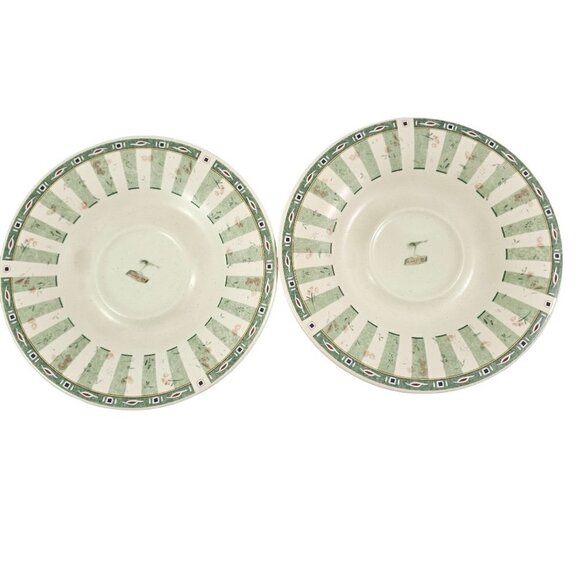 VTG Pfaltzgraff Naturewood Herb Graphic Ceramic Flat Cup and Saucer 4 Piece Set - Picture 13 of 16